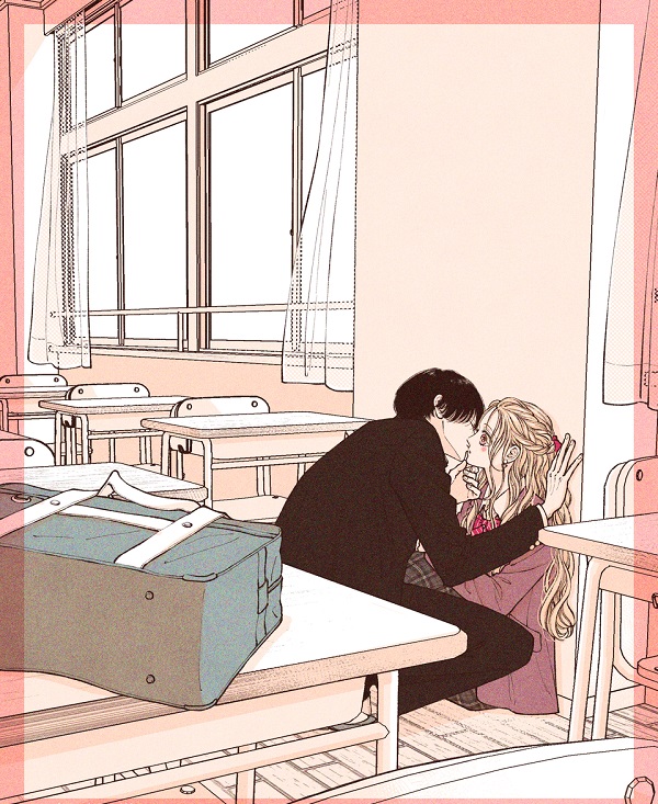 Ảnh hôn môi anime lãng mạn