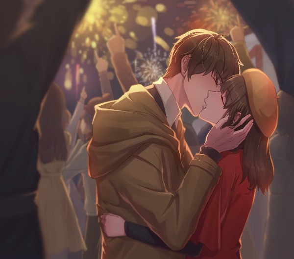 Ảnh anime hai người hôn nhau dưới mưa