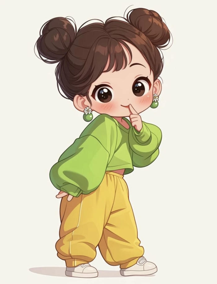 hình chibi nữ cute tạo hình xinh xắn