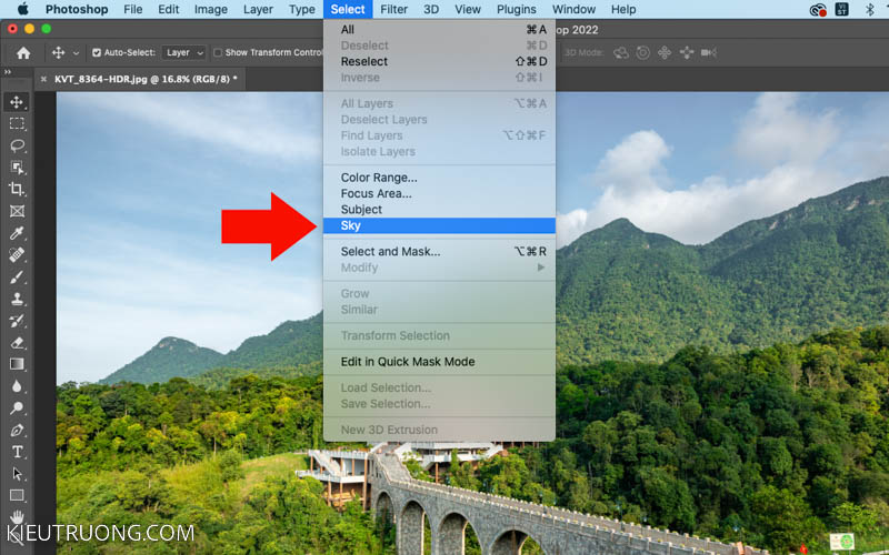 Nhấn vào Select chọn Sky