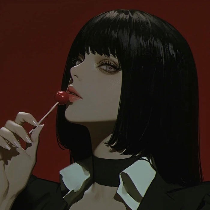 avatar anime cool cô gái ăn kẹo mút trong tối