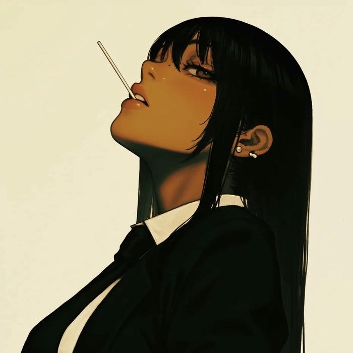 avatar anime cool nữ tóc vàng hút thuốc cực ngầu