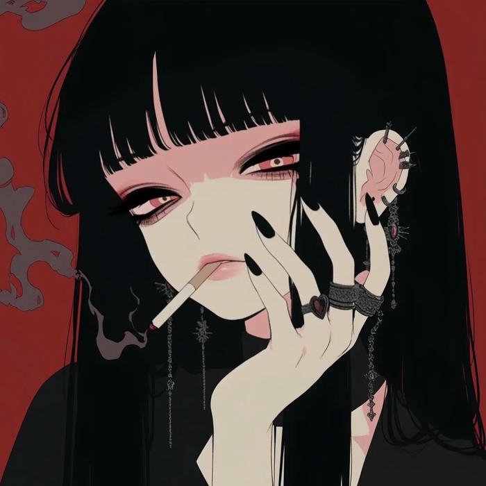 avatar anime cool cô gái đặt tay lên miệng