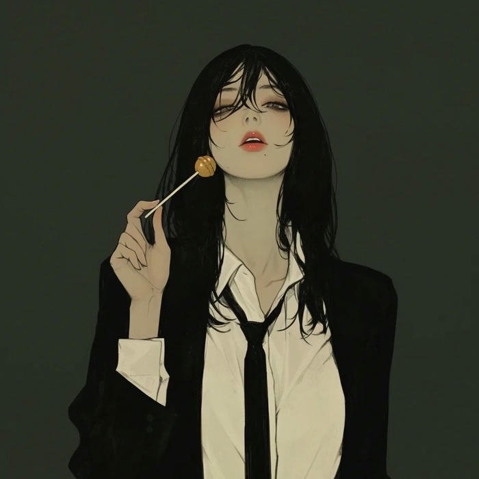 hình nền anime cool nữ mặc vest cầm cà vạt