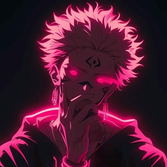 avatar anime cool nam với hiệu ứng ánh sáng đỏ
