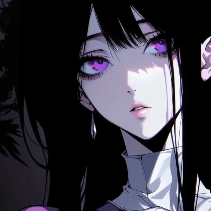 avatar anime cool nữ mắt tím thần thái lạnh lùng