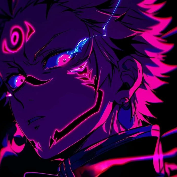 hình nền anime cool nam trong bóng tối neon