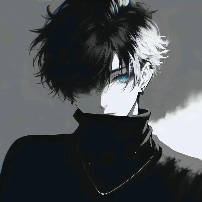 avatar anime cool nam tóc đen che mặt bí ẩn
