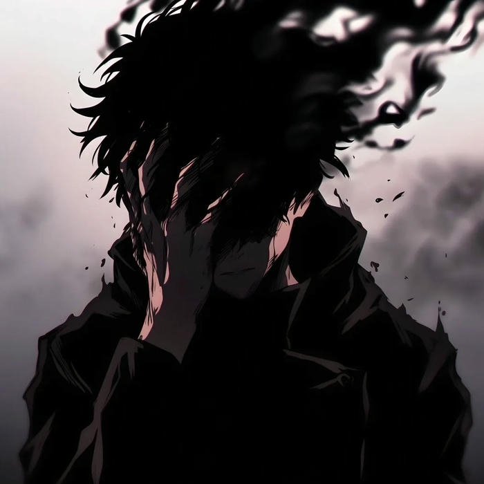 avatar anime tối màu nam che mặt đầy bí ẩn