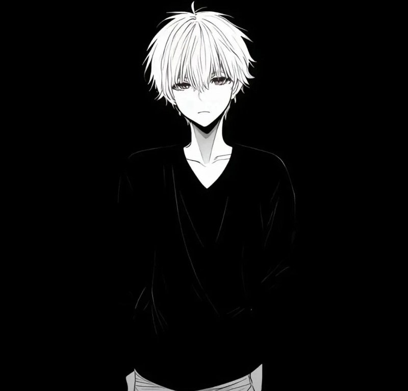 Avatar đôi anime đen trắng cá tính mạnh mẽ