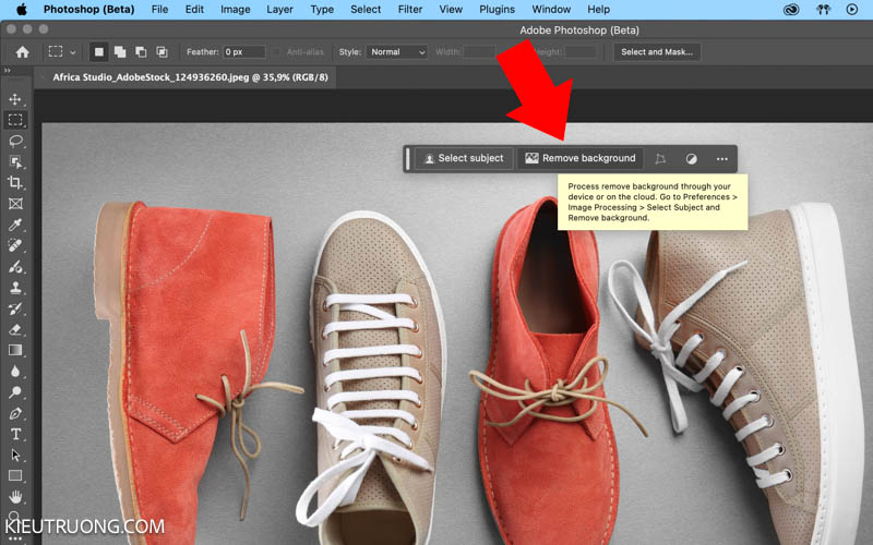 Nhấn vào Remove Background để tách nền sản phẩm