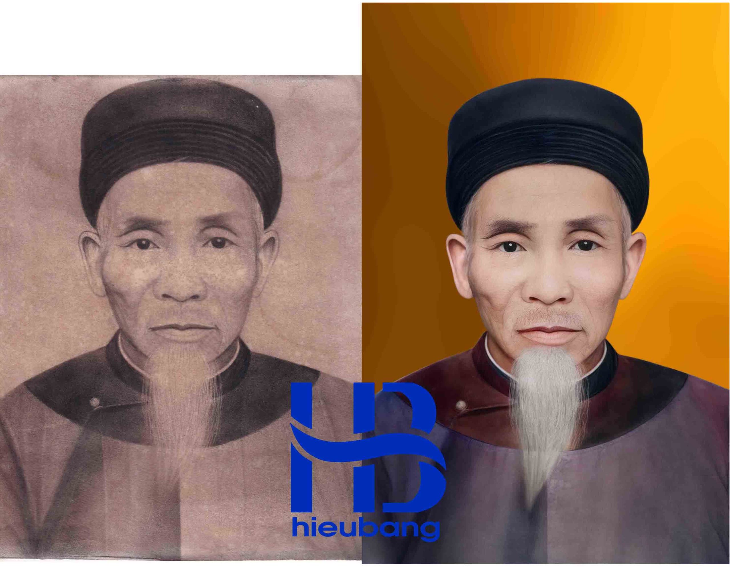 Phục Chế Ảnh Cũ Từ Tranh Vẽ Trước Và Sau Khi Phục Chế tại Hà Nội nhận làm ảnh Online
