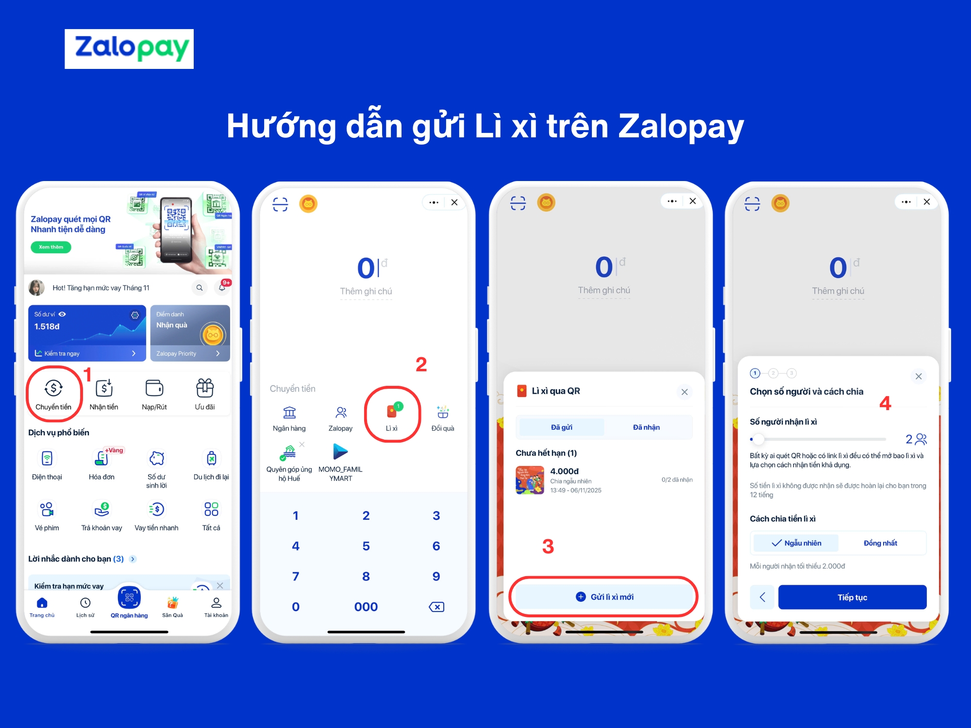 Gửi lì xì trên Zalopay