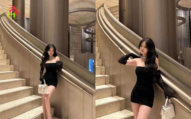Chụp hình ngồi cầu thang