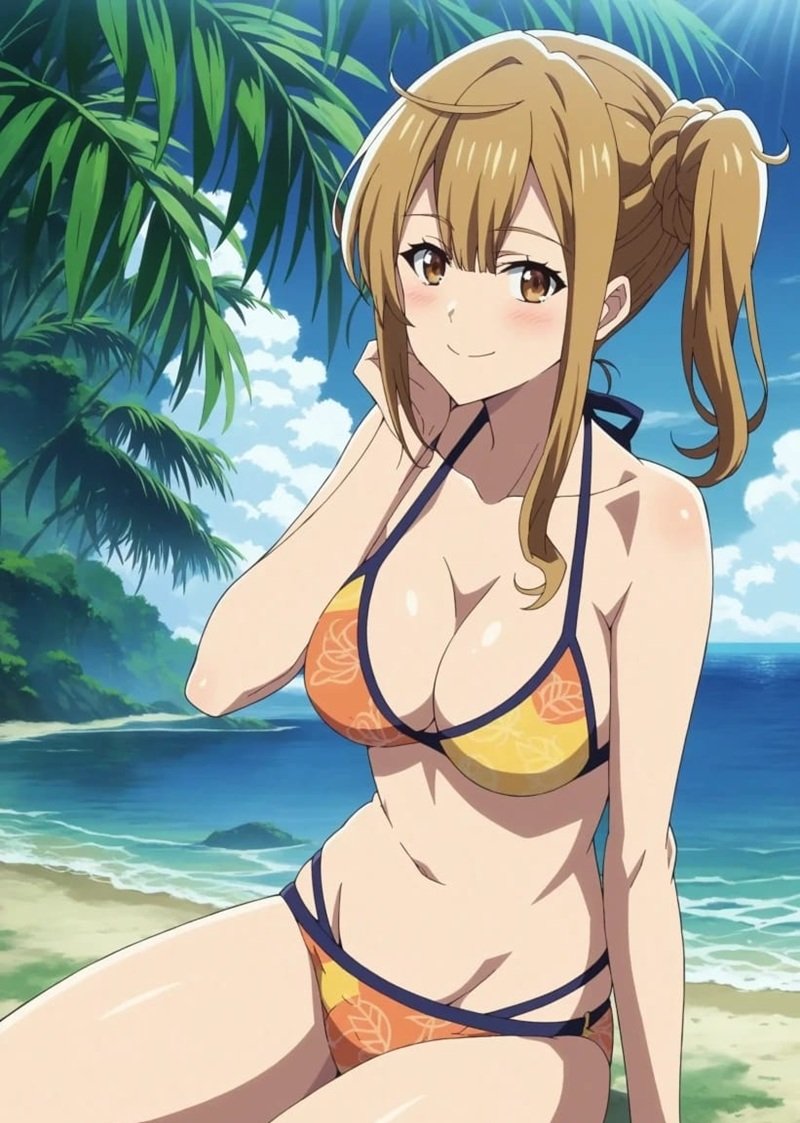 Ảnh gái anime bikini bó sát tôn body múp