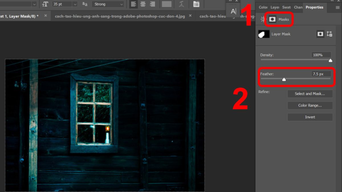 Tạo hiệu ứng ánh đèn phát sáng trong Photoshop bước 3 (Hình minh họa)