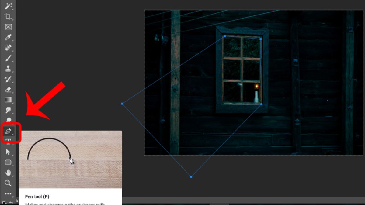 Tạo hiệu ứng ánh đèn phát sáng trong Photoshop bước 1 (Hình minh họa)