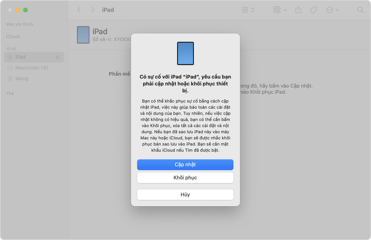 Nếu iPad không bật nguồn được hoặc bị treo