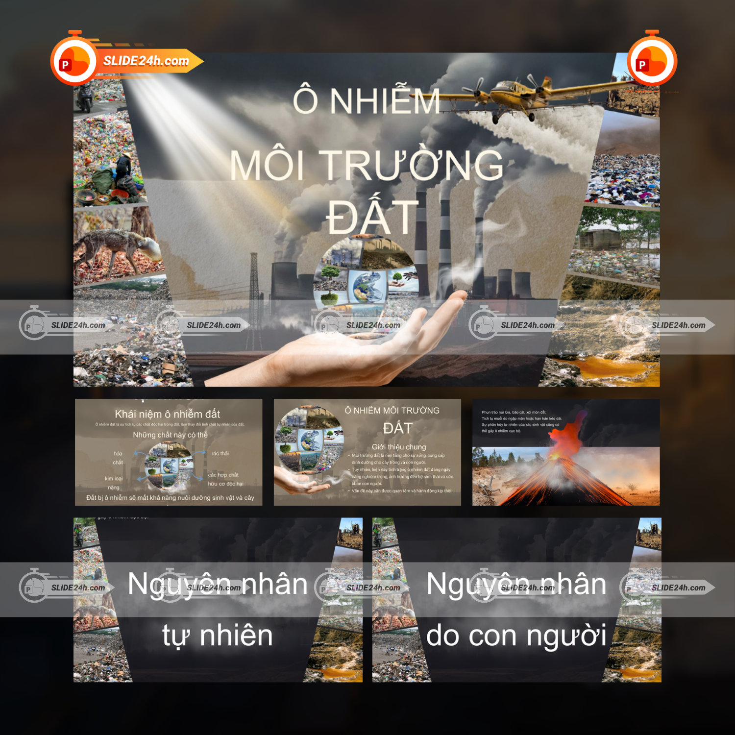 Mẫu Slide Thuyết Trình Ô Nhiễm Môi Trường Đất - Bộ Tài Liệu Học Tập Trực Quan, Chuẩn Học Thuật
