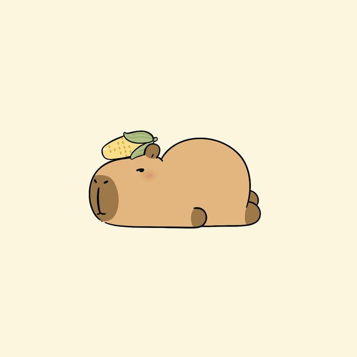 Chibi capybara chibi thích ngủ nướng