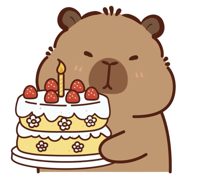 Hình capybara chibi ngày sinh nhật