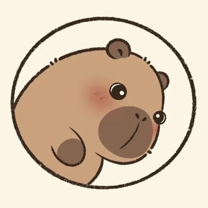 Capybara chibi với đôi mắt tròn