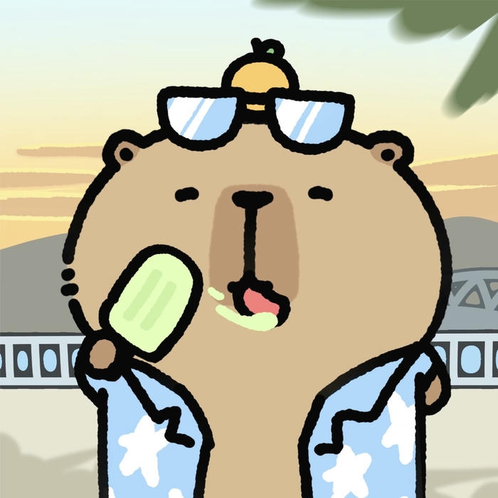 Hình ảnh capybara chibi đang ăn kem