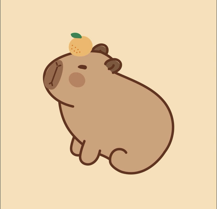 Con capybara chibi mập ú đáng yêu