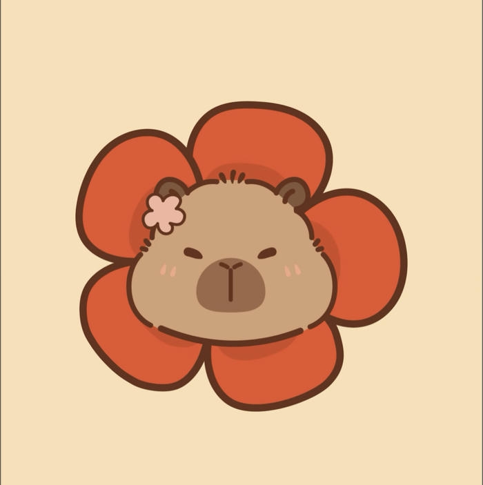 Ảnh capybara chibi đáng yêu ngủ trưa