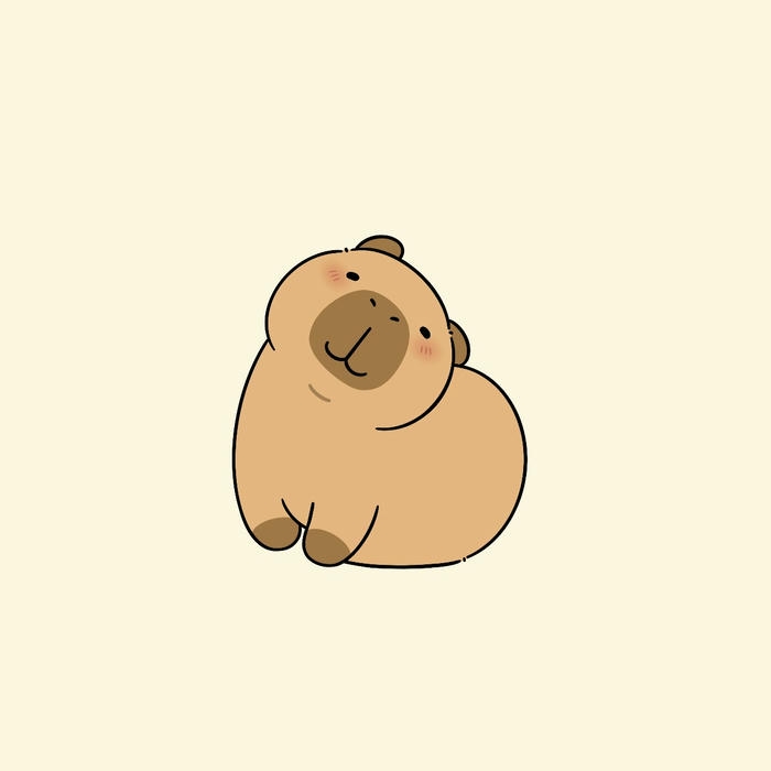Hình capybara chibi nâu siêu đáng yêu