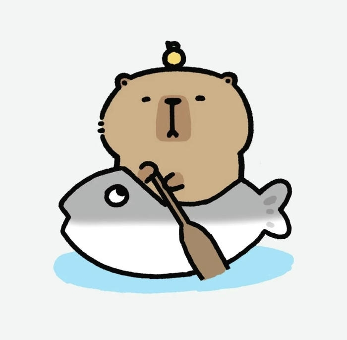 Chibi capybara chibi thích chèo thuyền