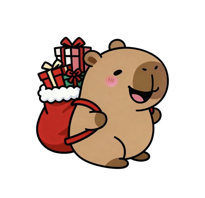 Ảnh capybara chibi cười tươi rói