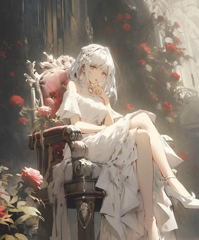 minh họa nghệ thuật nhân vật anime nữ