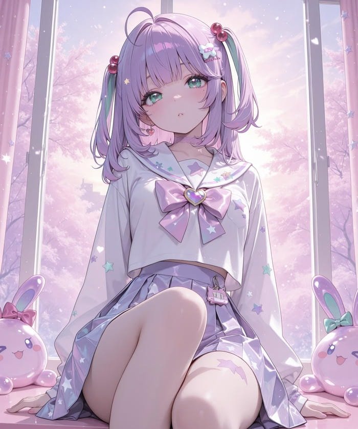tấm ảnh nhân vật anime nữ tóc hồng