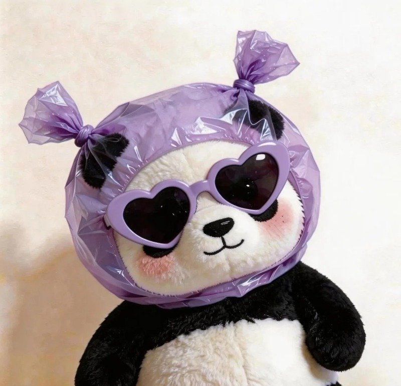 Chú gấu trúc nhỏ xinh trong phong cách kawaii