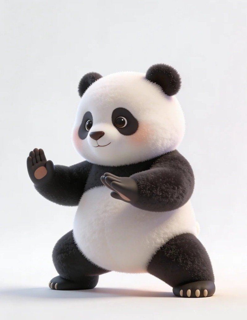 Ảnh gấu trúc kawaii với màu sắc tươi sáng