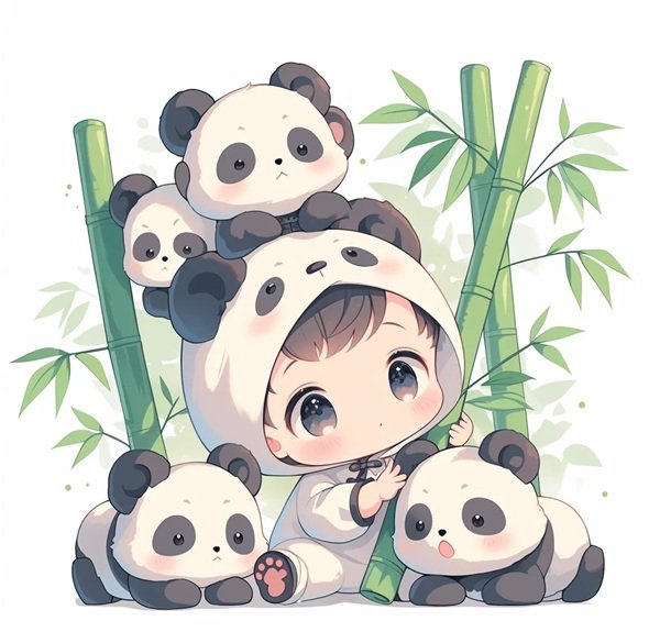 Hình nền gấu trúc hoạt hình sắc nét