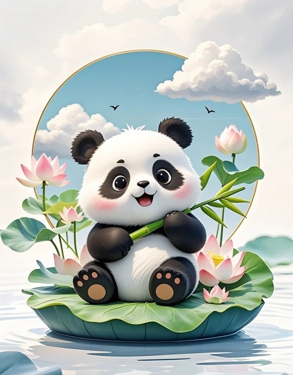 Ảnh gấu trúc nhỏ xinh phù hợp làm avatar đôi