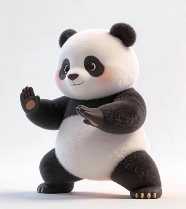 Chú gấu trúc ngộ nghĩnh với biểu cảm vui vẻ