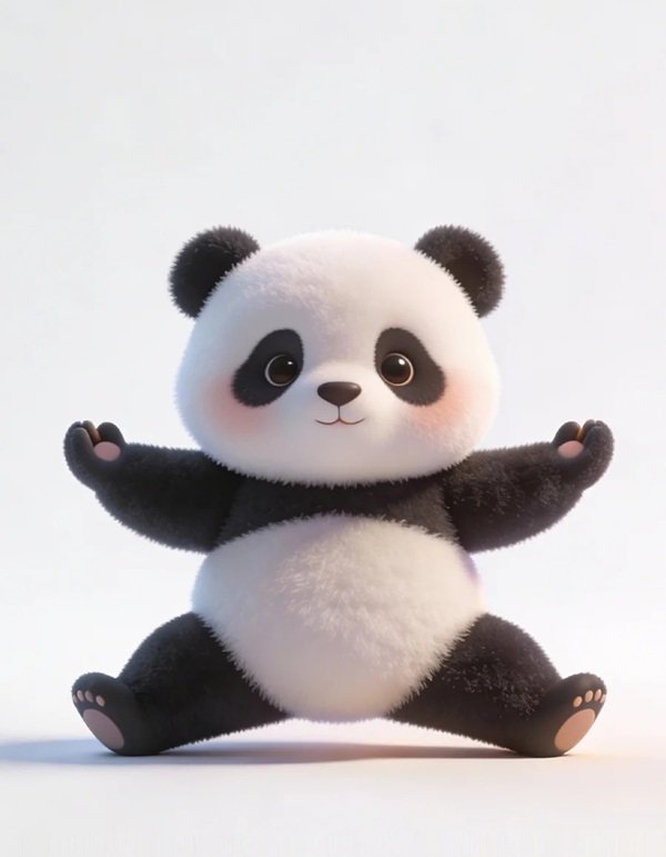 Hình gấu trúc đáng yêu mang phong cách pastel