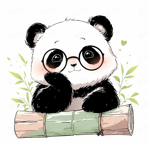 Chú gấu trúc hoạt hình với vẻ mặt ngây thơ