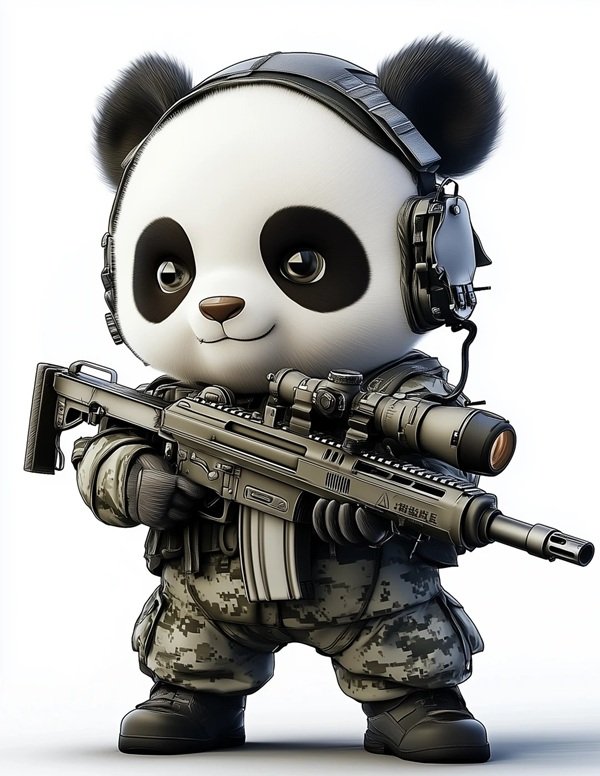 Chú gấu trúc chibi với biểu cảm siêu dễ thương