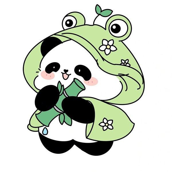 Hình ảnh gấu trúc chibi phong cách nghệ thuật