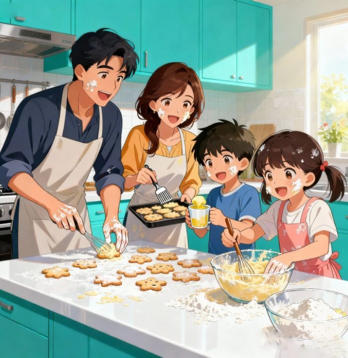 ảnh gia đình anime cảnh đời sống thường ngày