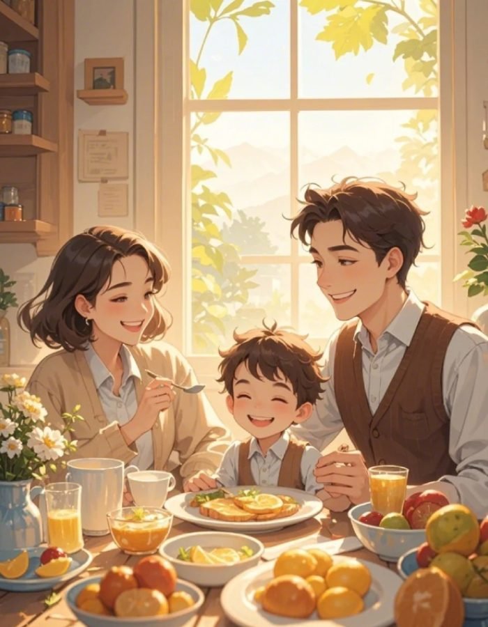 cả nhà sum vầy của ảnh gia đình anime ấm áp