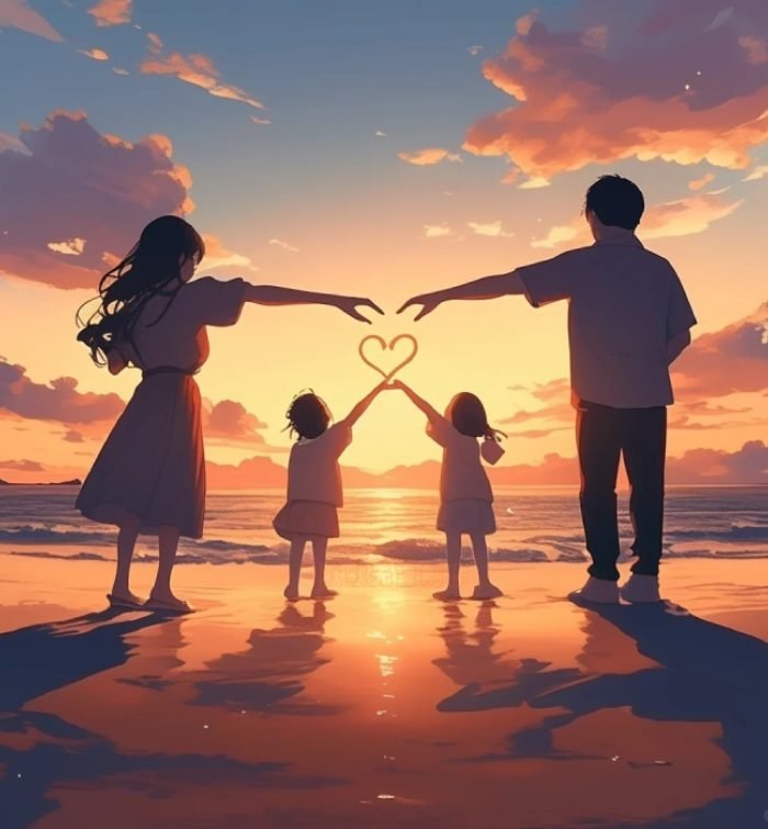 cảm giác ấm áp từ ảnh gia đình anime lan tỏa