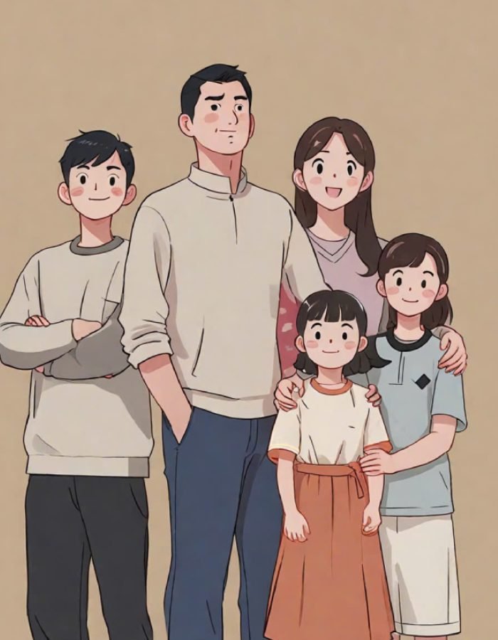 hình ảnh gia đình anime mang yêu thương