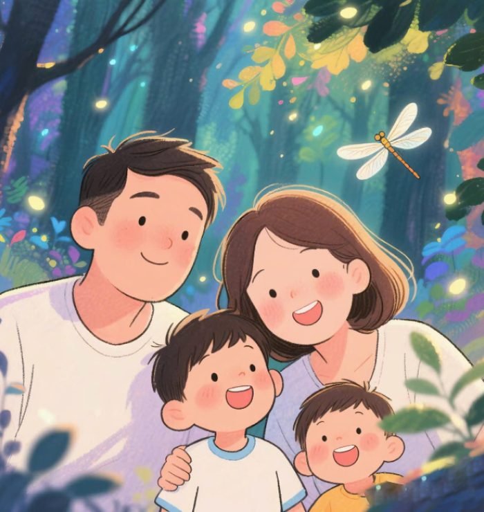 mang nét ấm cúng ảnh gia đình anime