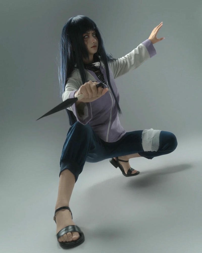 ninja hinata tạo dáng bay nhảy trên không