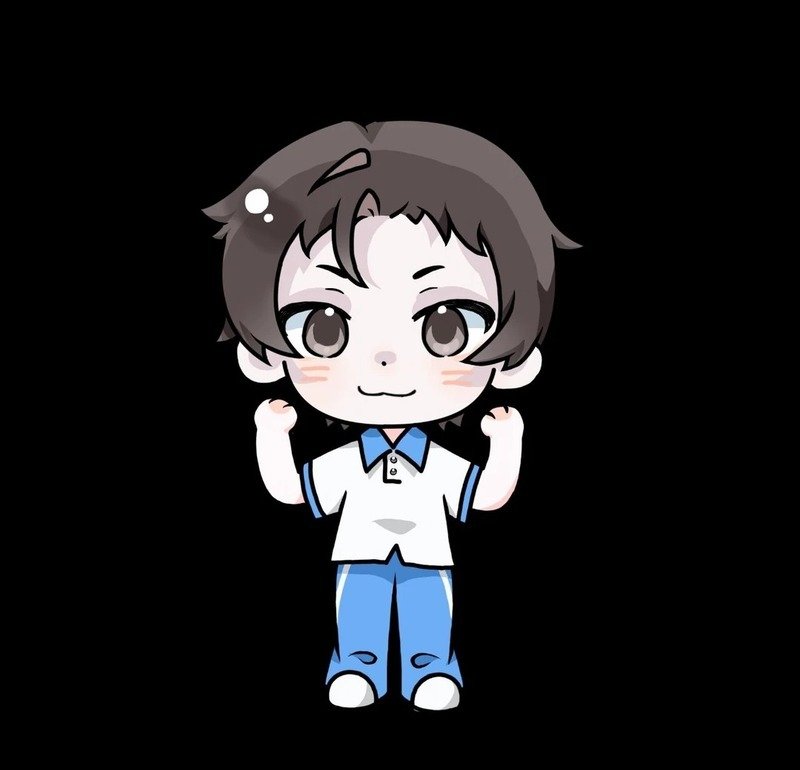 Nhân vật chibi mặc đồng phục trường học